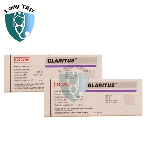 Glaritus 100 IU/ml - Thuốc điều trị đái tháo đường tuýp I,II